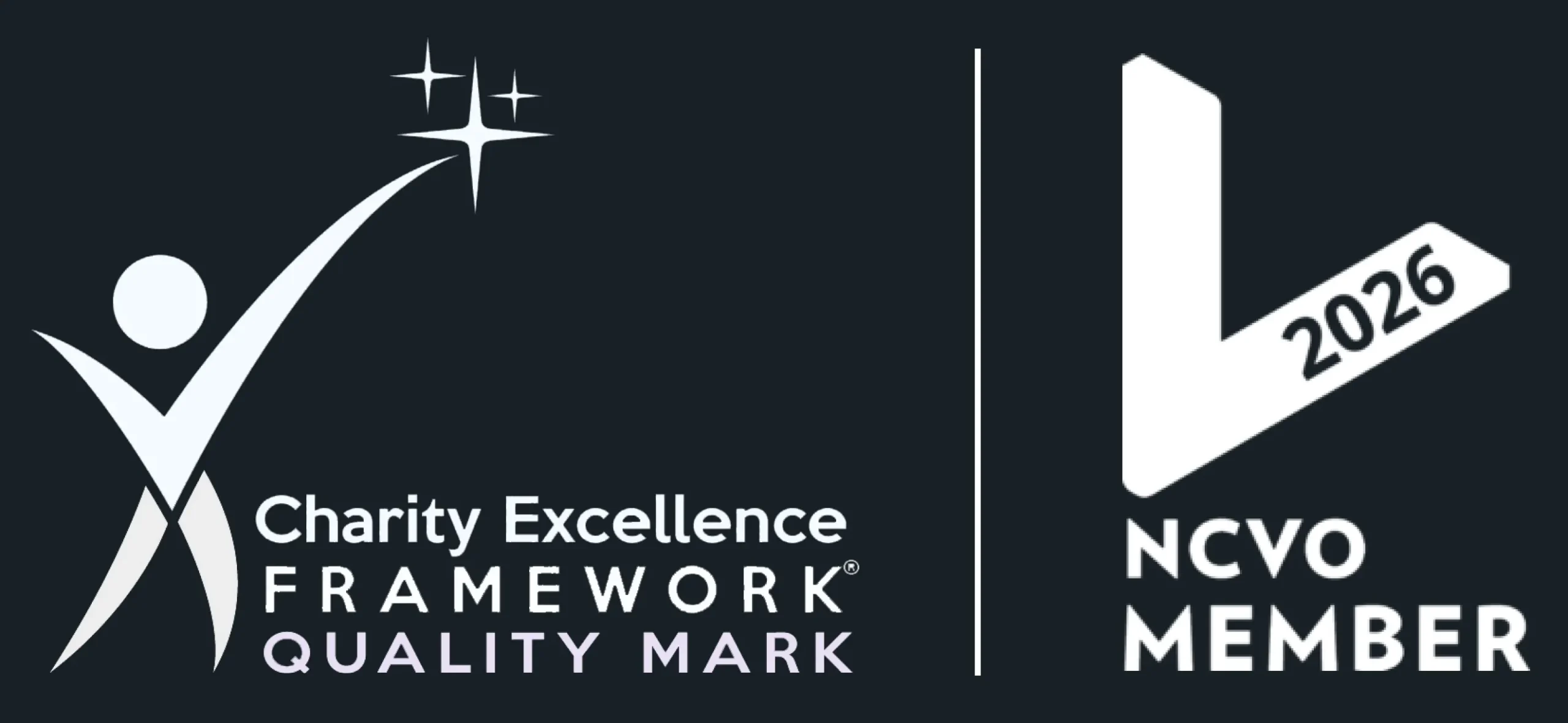 Charity Excellence Framework Quality Mark and NCVO Member 2026 Mighty Kind CIC
